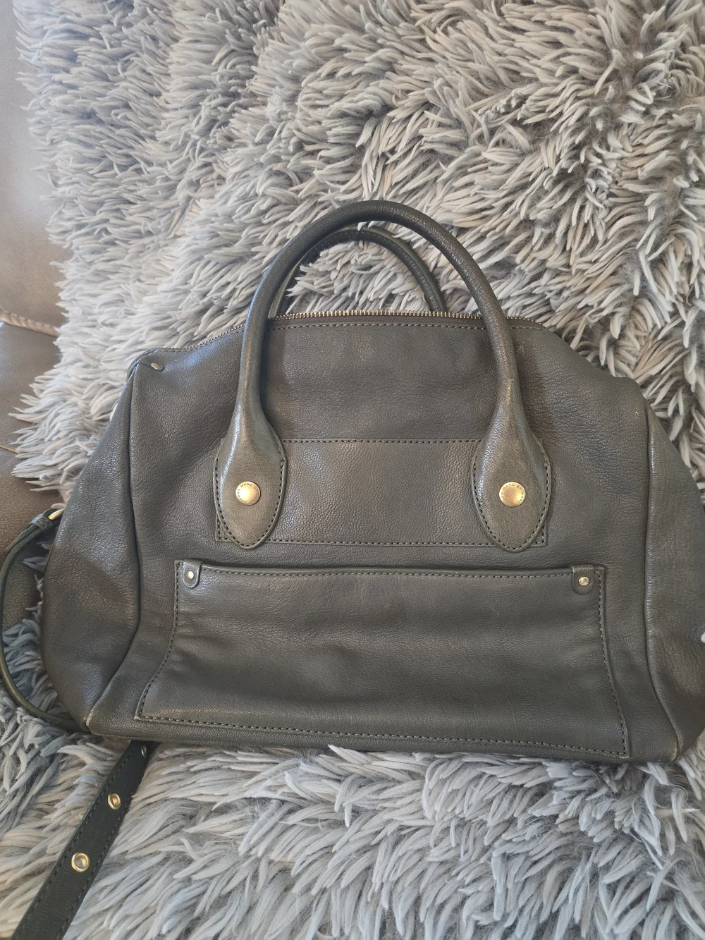 Marc Jacobs Olive Green Leather Satchel with Gold Hardware